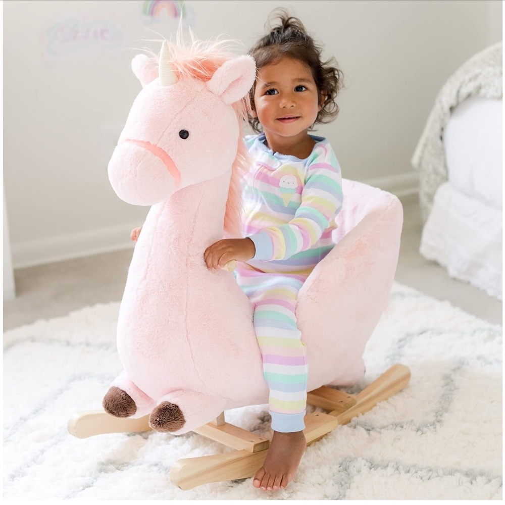 Soft Landing Pink Unicorn Rocker for Kids